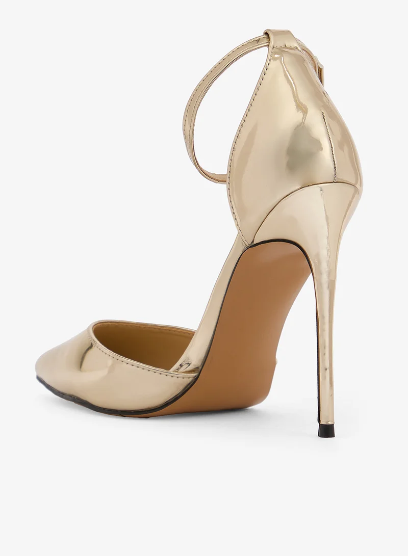 Namshi x Gold Gold Metallic High Heel Pumps for Women | Best Price UAE